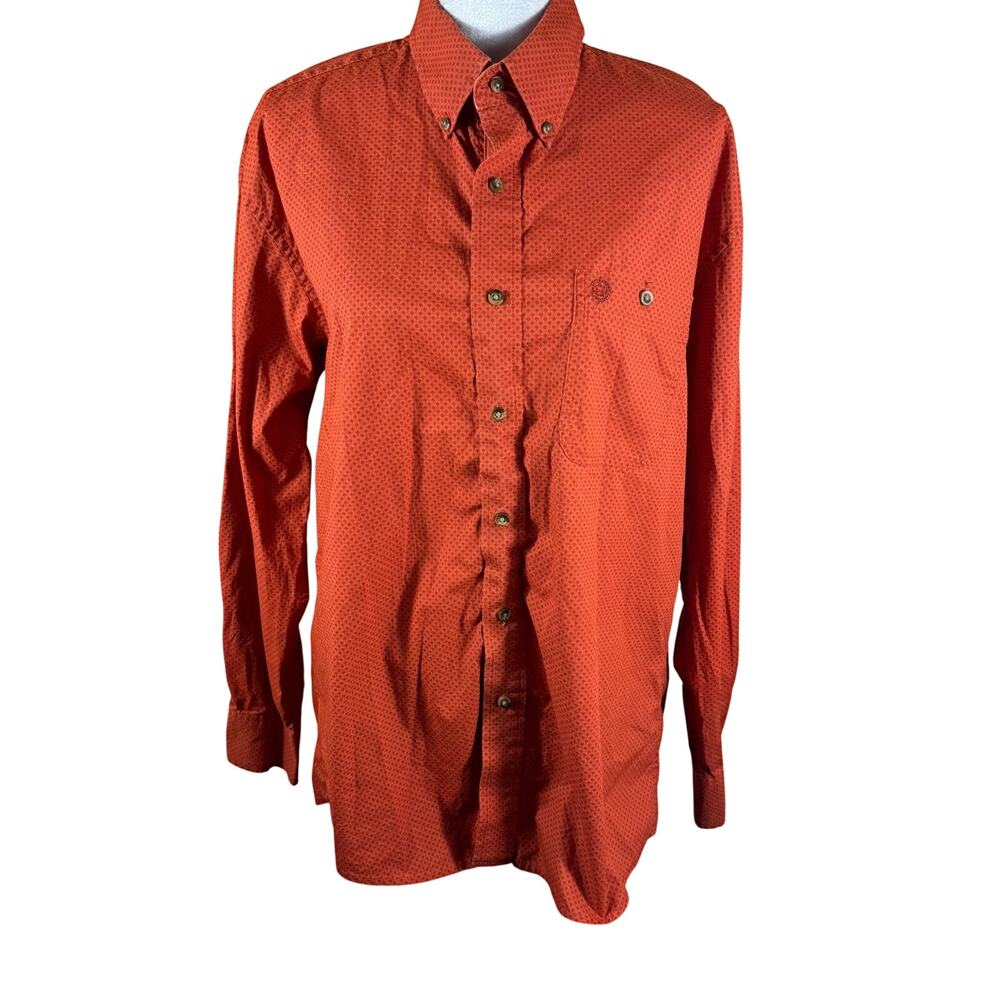 Wrangler George Strait Collection Men's Orange Rust Button-Down Shirt – Size M